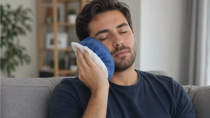 dis implant tedavisi sonrasi evde araliklarla buz uygulamasi