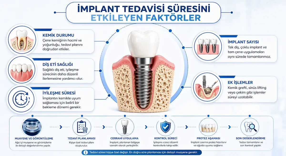 implant tedavisinin suresini etkileyen faktorler